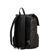 フェンディ ズッカ リュック バックパック ブラック ブラウン キャンバス レザー レディース FENDI 【中古】